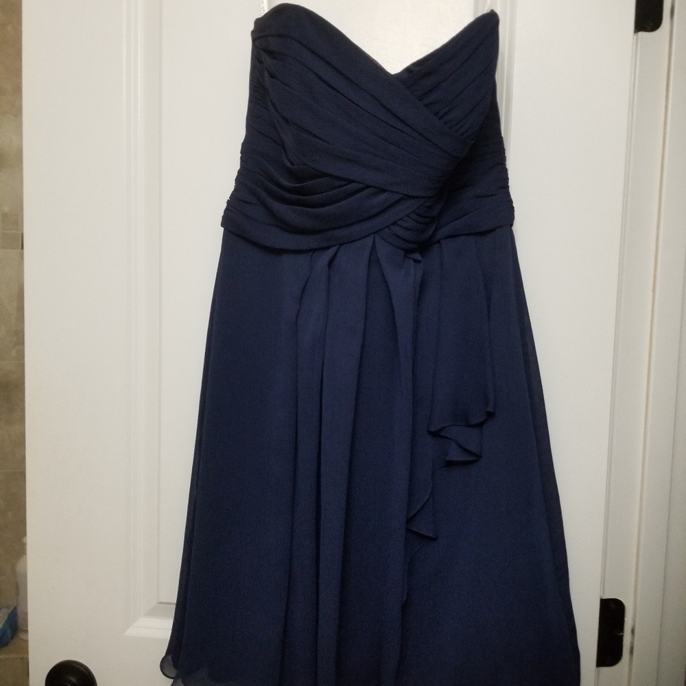 David's Bridal "short crinkle chiffon dress"